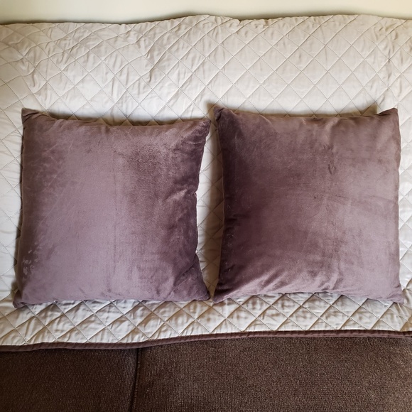 2 Brand New 16" Velvet Square Dark Brown  Cushions With Zippers - Picture 2 of 3